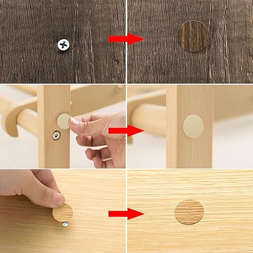 Miniatura 4 de 648 piezas de 12 colores autoadhesivos para agujeros de tornillo, calcomanías de PVC a prueba de polvo para muebles de madera, gabinete, pared,