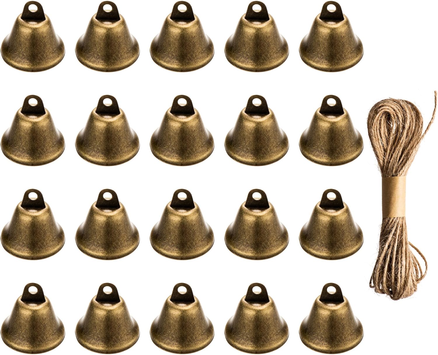 EFGTEK 20 Pcs Bronze Vingtage Jingle Bells,Brass Color 4.2cm*3.8cm