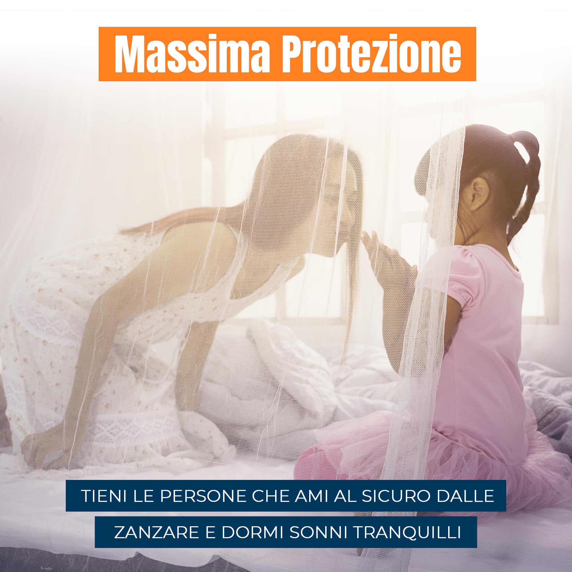 MEKKAPRO Zanzariera Letto Matrimoniale XL, Zanzariera da Letto Matrimoniale a Baldacchino, Culle o Amache, Zanzariera per Letto Matrimoniale con 2 Aperture, Contro Mosche, Vespe e Altri Insetti