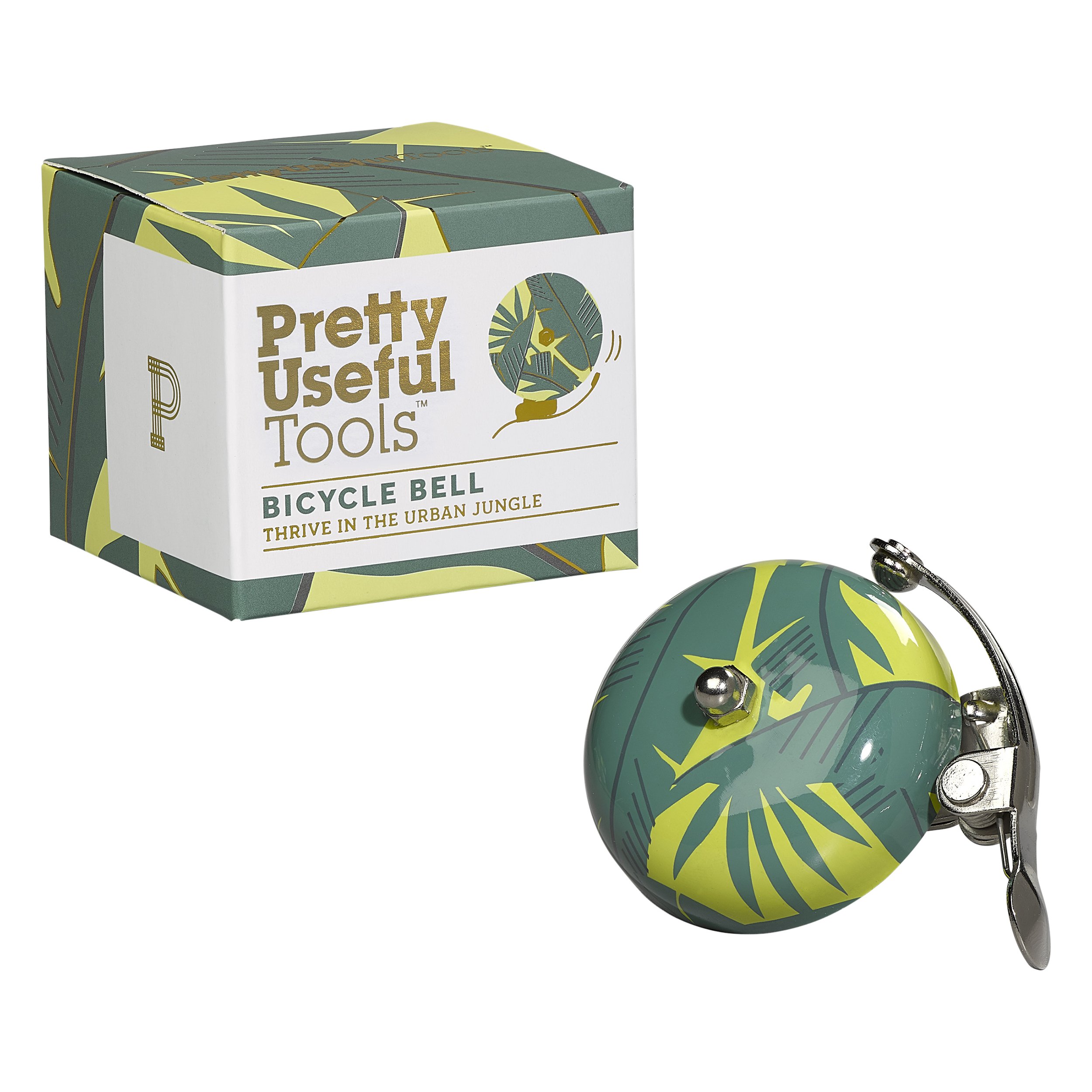 Pretty Useful Tools Aluminum Bicycle Bell, Jungle Yellow