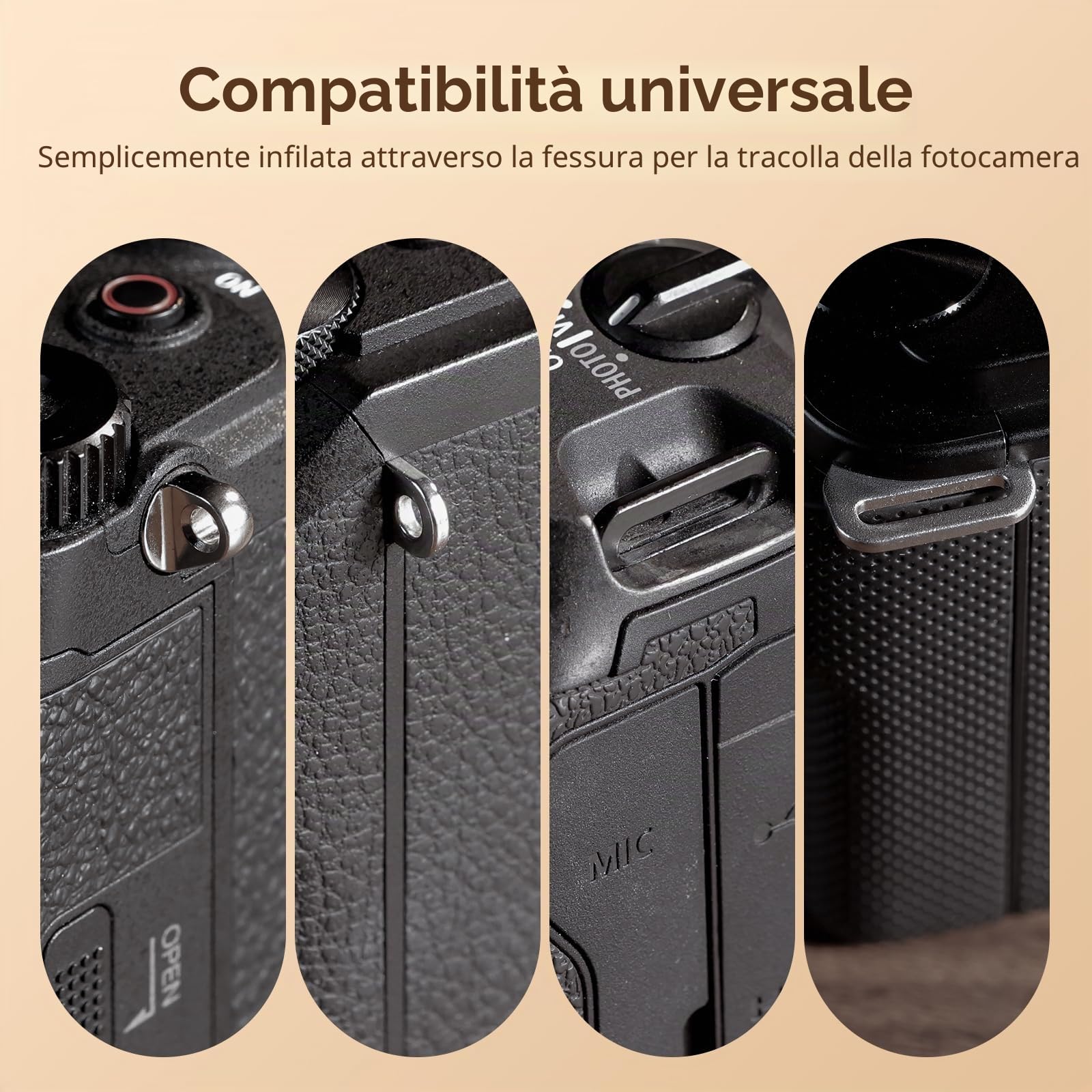 SMALLRIG Universal Leather Camera Shoulder Strap for DSLR Camera, Adjustable 100 to 110cm (39 to 43in), Max Load 10kg (22lb), Ergonomic Shoulder Support for Travel/Vlogging (Black) -5208