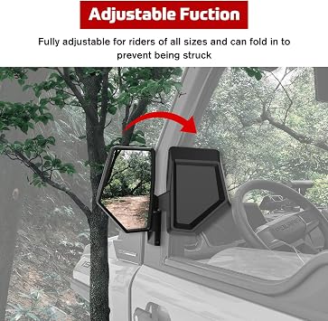 Side Mirrors for Polaris Ranger Crew/XD 1500, Adjustable Folding Door-Mounted Side Rearview Mirrors Kit for Polaris Ranger Crew/XD 1500 Northstar 2024+ Accessories, Replace #2889862