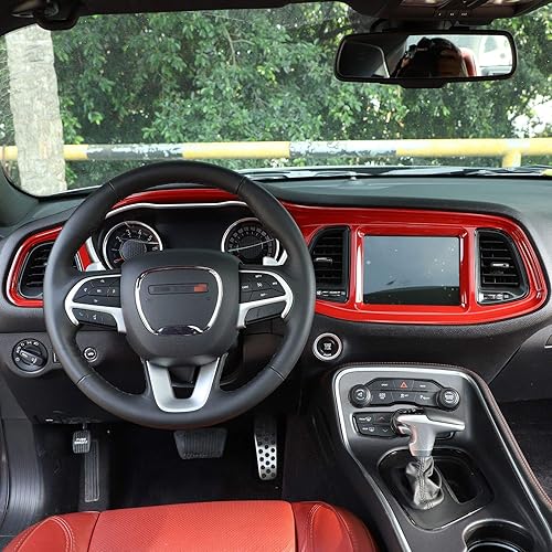 Miniatura 7 de JeCar Marco de tablero panel de mando compartimento central, accesorio decorativo para Dodge Challenger