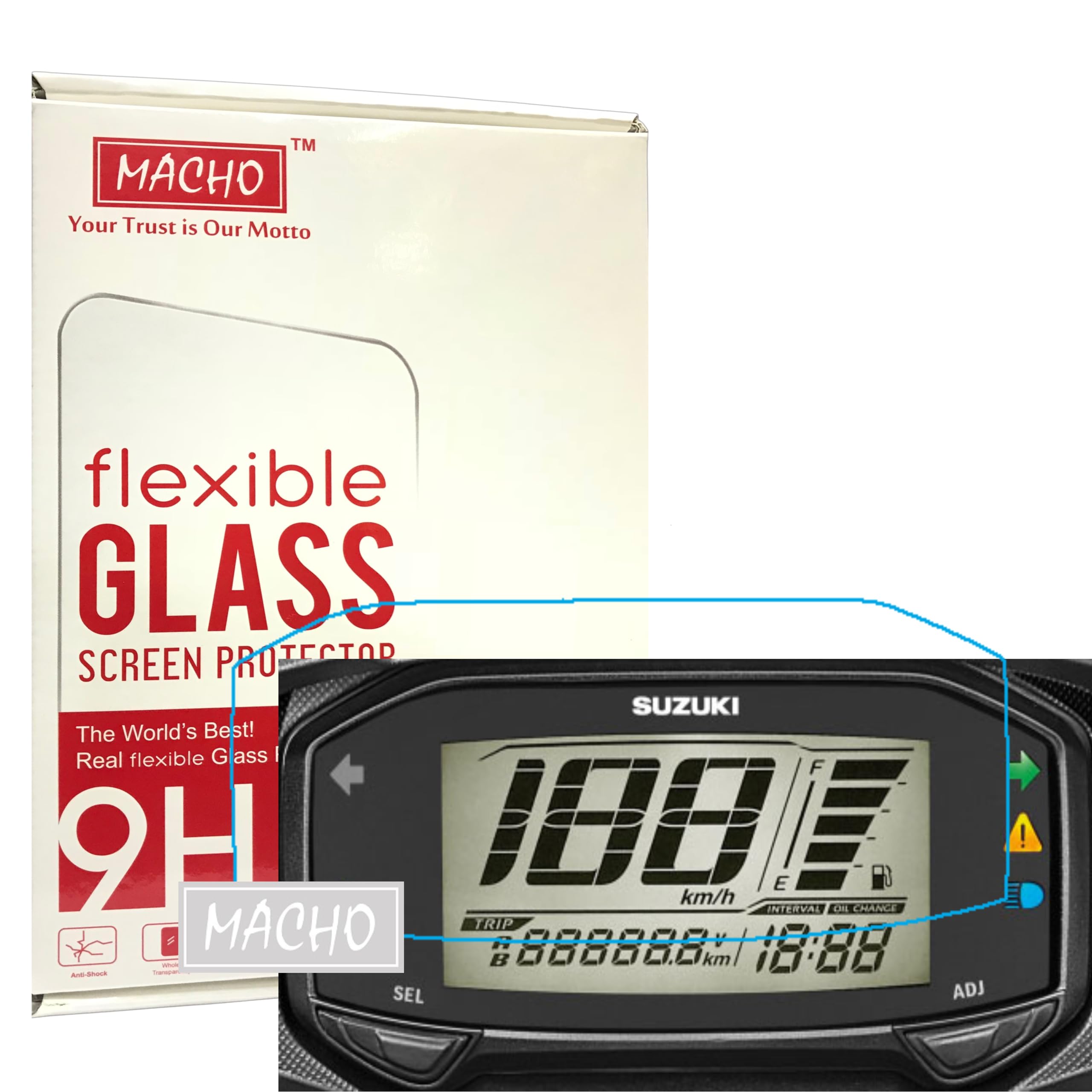 Macho Premium 9H Ultra Clear Glossy HD Screen Guard Scratch Protector for Suzuki Burgman Street 125 Standard Scooters Speedo Meter Panel Display (Crystal Clear) (B0CKCL72LP) Amazon Price History, Amazon Price Tracker