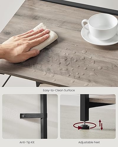 Miniatura 18 de VASAGLE Estante para panadero, soporte para microondas, estante de almacenamiento de cocina con cesta de alambre, 6 ganchos y estantes, para Marrón