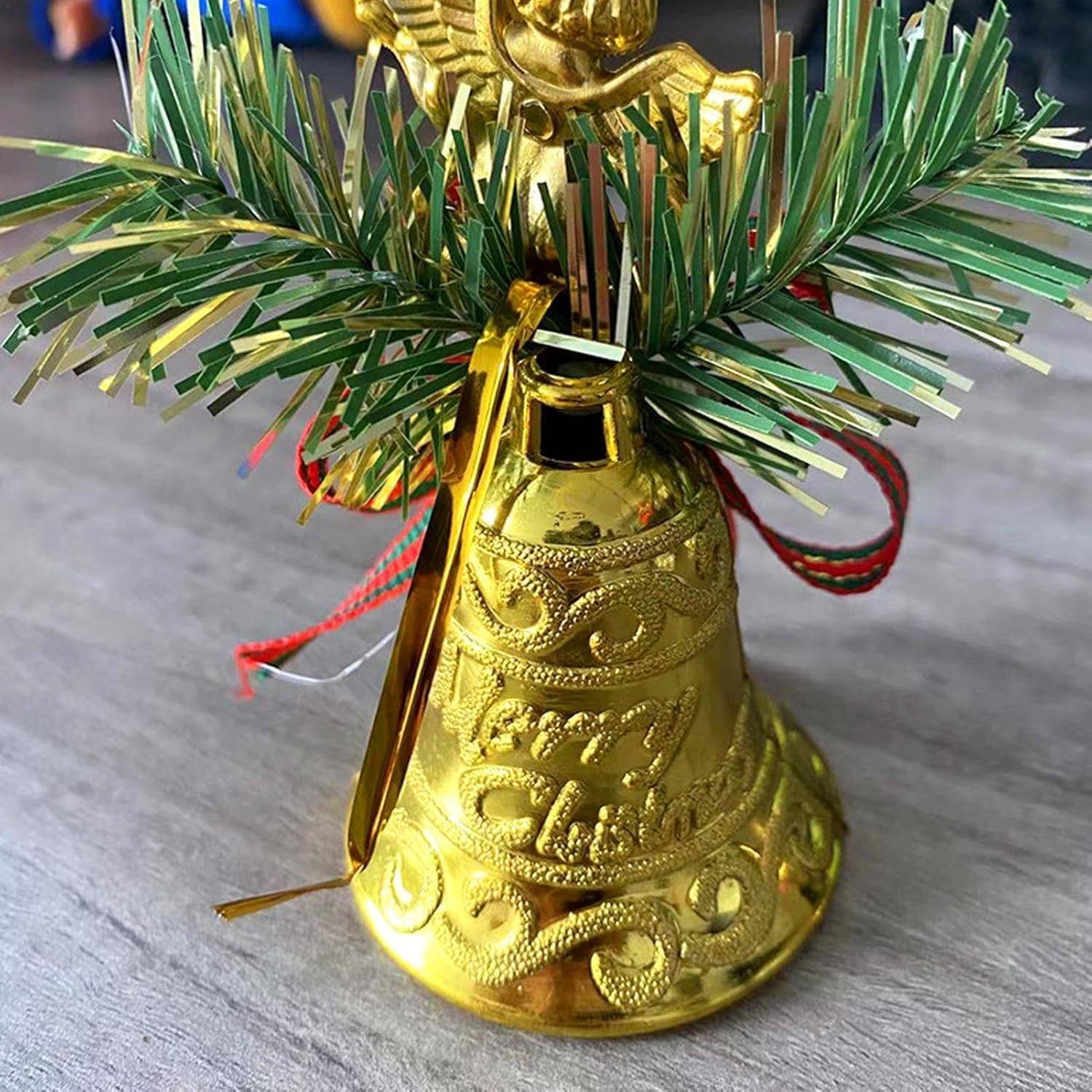 Bell Ornaments 6X Set Gold for Christmas Tree Window Handle Front Door Decorative Bells Pendant