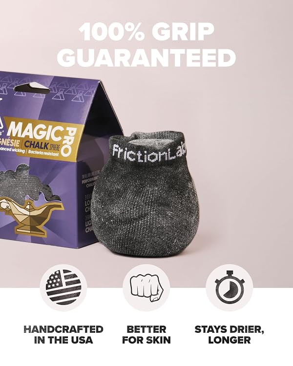 Friction Labs Magic Pro Chalk Sphere 2.2oz - Premium Moisture-Wicking Chalk Ball for Rock Climbing, Weight Lifting, Gymnastics, & Bowling - Mess Free Gym Chalk with Easy to Refill Sock by Friction Labs - Image 3