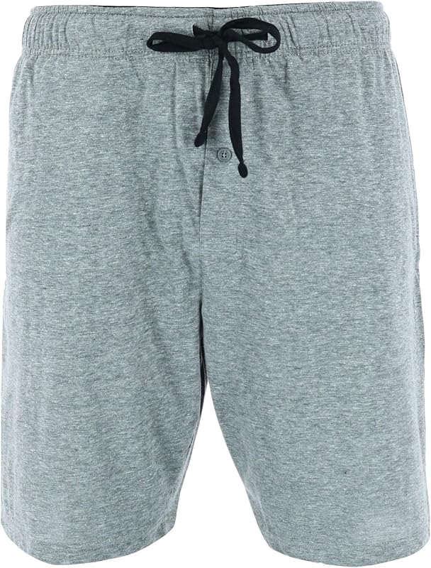 Men's Tag Free Knit Pajama Lounge Short with Side Pockets, 2XL, Grey