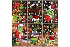 9 Sheets Christmas Decorations Window Clings: Festive Holiday Cheer for Your Home