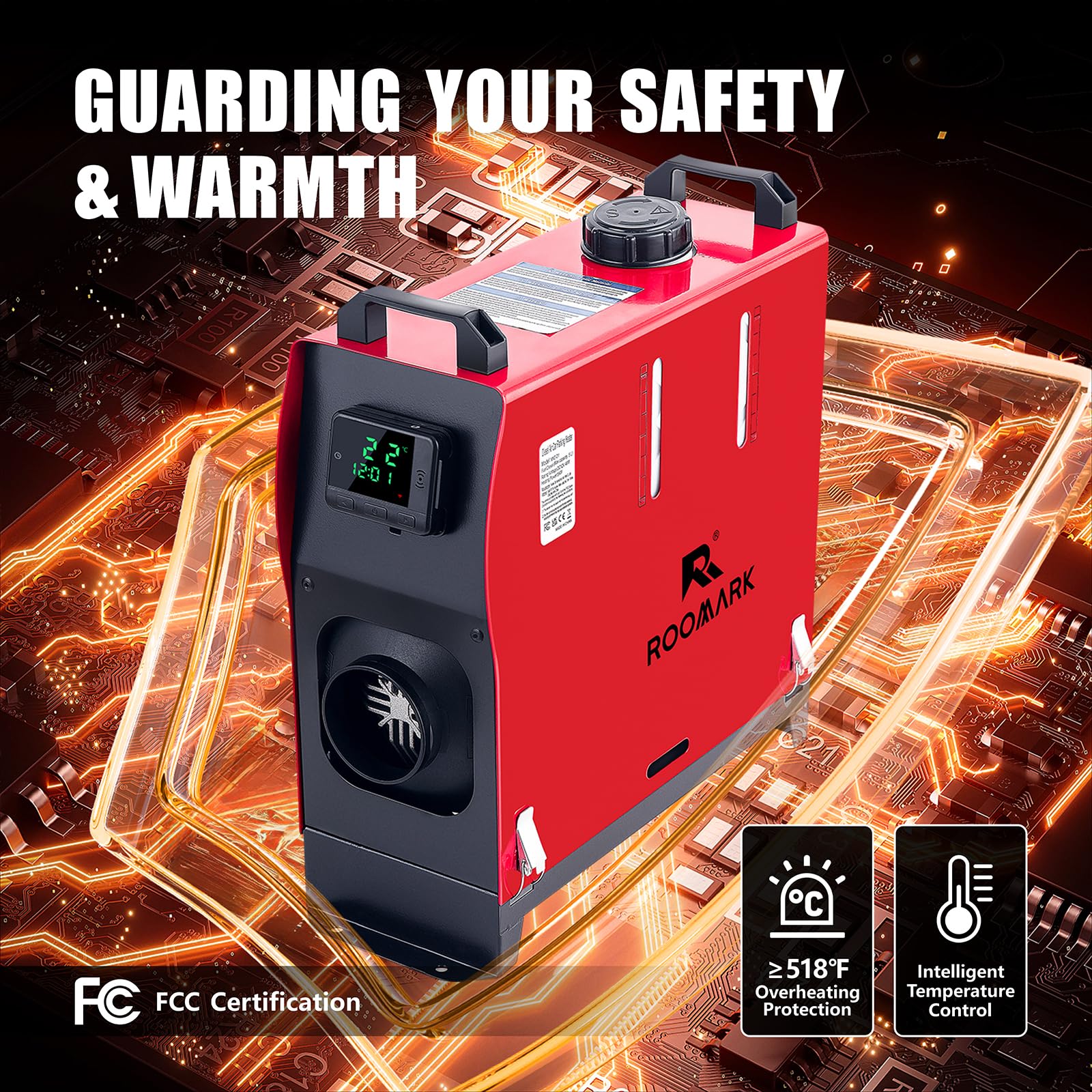 Riscaldatore Diesel 8Kw 12V, Tutto in Uno, Serbatoio Carburante da 5 l/1,3 galloni con Telecomando e Controllo LED, Riscaldamento rapido