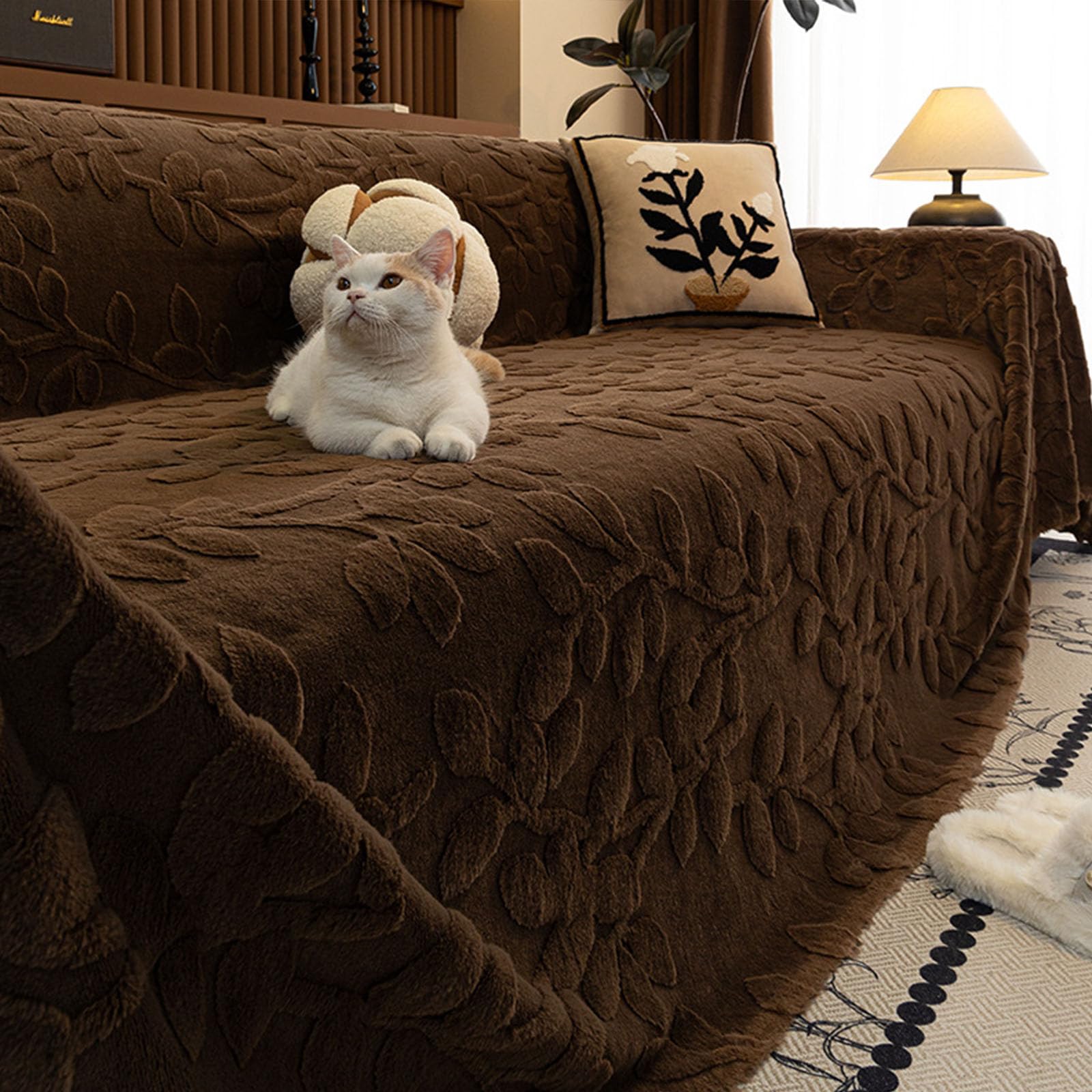 Jeté de canapé en peluche douce housse de protection idéale pour des soirées cocooning au salon