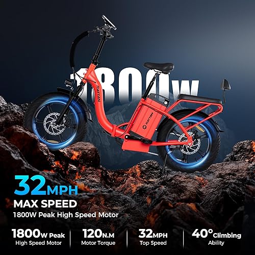 Miniatura 3 de Bicicleta eléctrica de ratán de 750 W para adultos bicicletas eléctricas plegables de 20 x 40 bicicletas de neumáticos de grasa de 48 V 13 AH