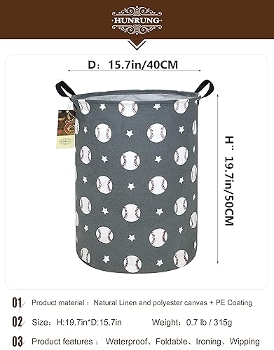 Miniatura 2 de HUNRUNG Cesta de almacenamiento ligera de tela de lona grande, organizador de juguetes, ropa sucia, plegable, impermeable, para dormitorios