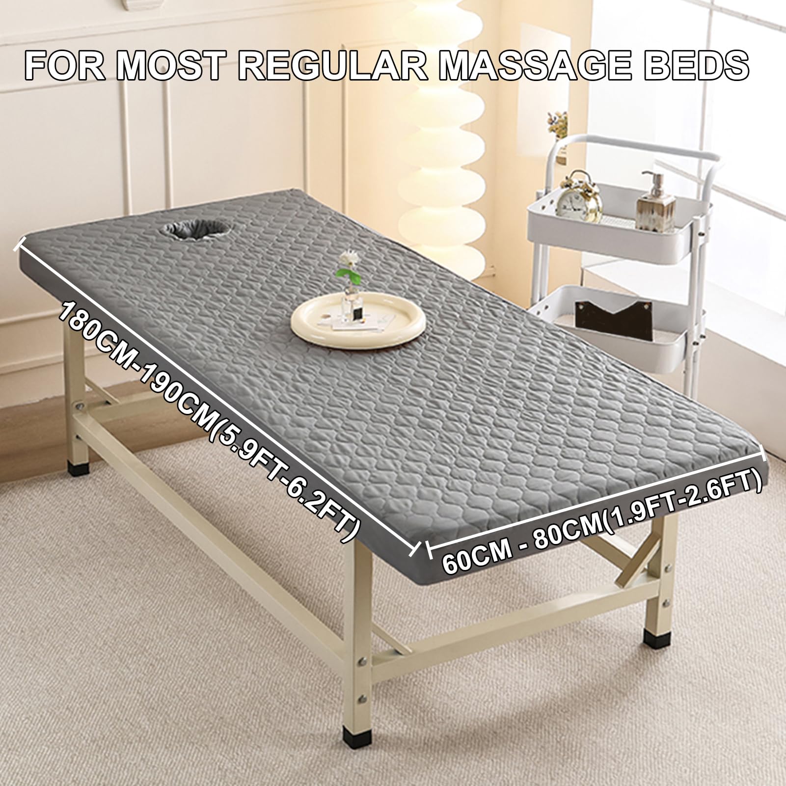 Amazon.co.jp: グレー,70x185cm/2.2x6ft,マッサージベッドカバー