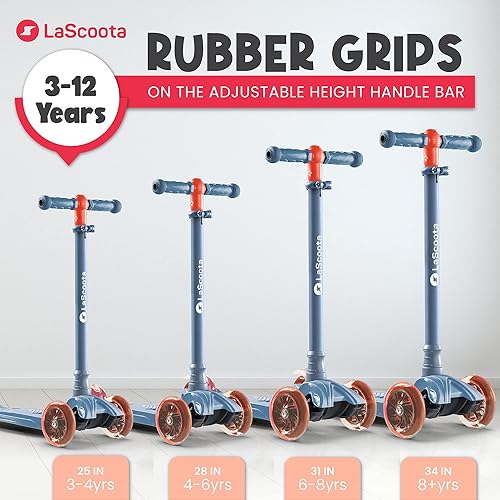 Miniatura 5 de Lascoota - Scooter con asiento para niños  Altura ajustable, con plataforma extra ancha de poliuretano y ruedas intermitentes grandes, para niños de