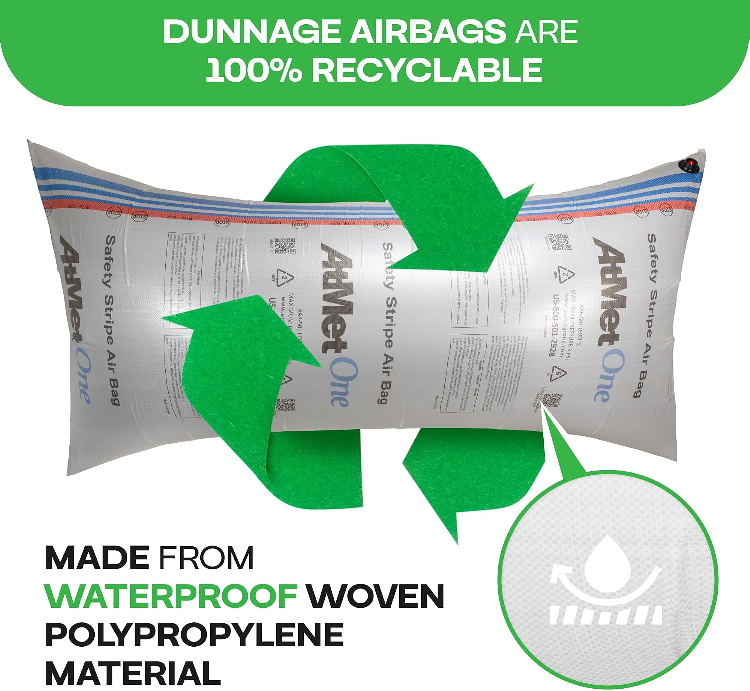 Dunnage Airbags 36" x 72", Pack of 5 - USA-Made Woven PP Dunnage Bags