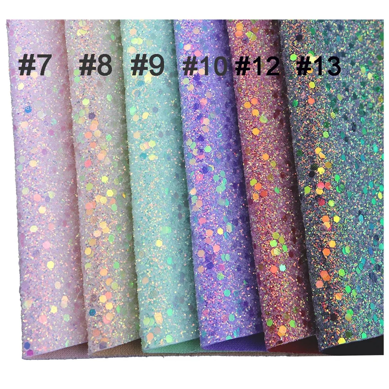 Tessuto glitter esagonale in pelle PU