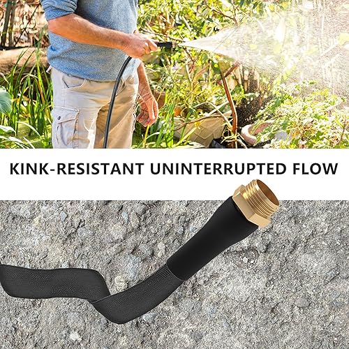 Miniatura 7 de ACOVER Manguera de jardín antitorcedura de 100 pies, flexible y resistente, ligera y resistente para exteriores, patio, césped, lavado de autos,