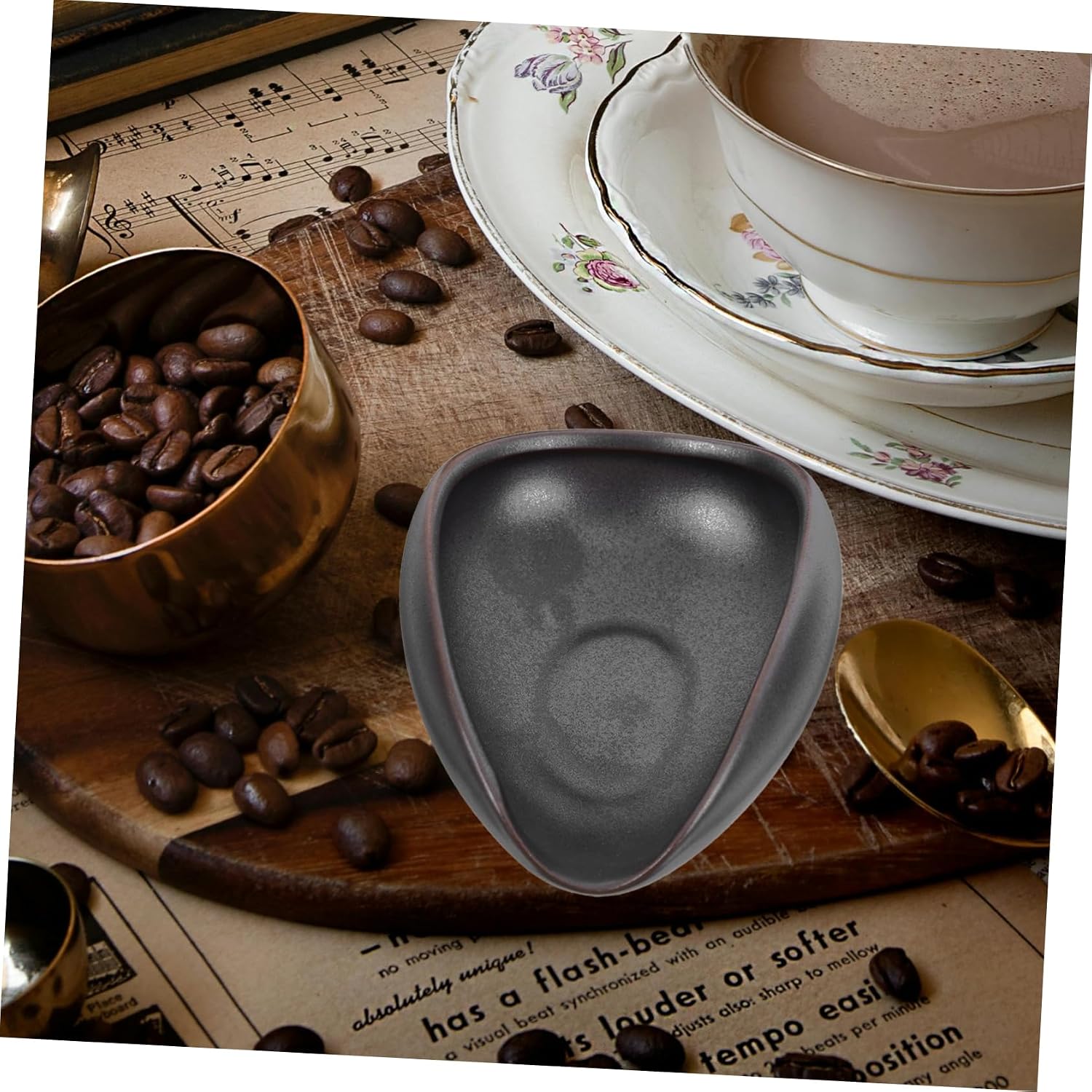 Ceramic Coffee Beans Measuring Tray Multi-use Kitchen Bean Storage Dish for Precision Dosing Elegant Design and Construction