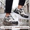 Zapatos de trail running para hombre FENLERN, impermeables, para senderismo (10.5, blanco) 3