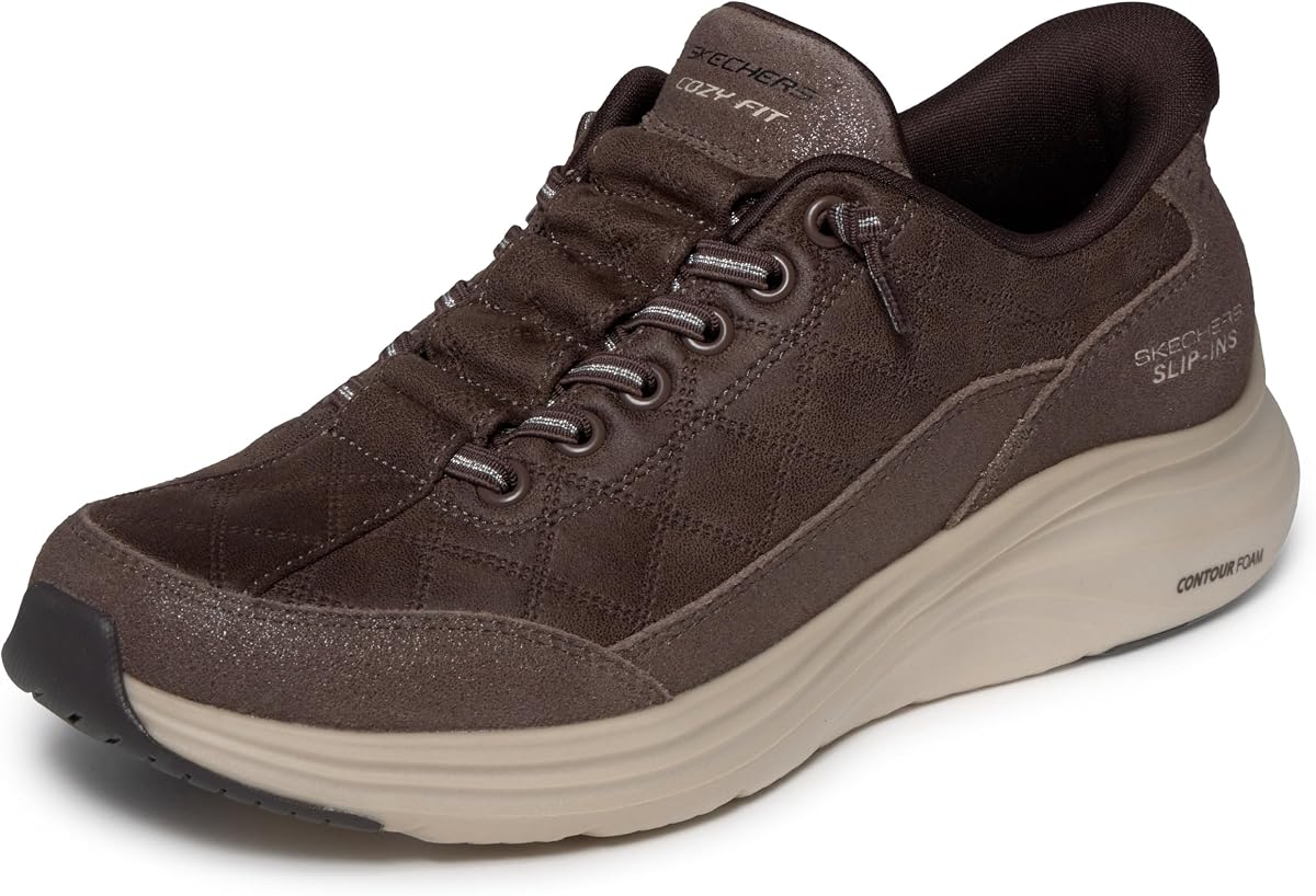 Skechers Women's Cozy Fit Natural Ease | Slip-Ins, Contour Foam; lightweight midsole adapts to your foot's unique shape, Air-Cooled Memory Foam, Machine washable