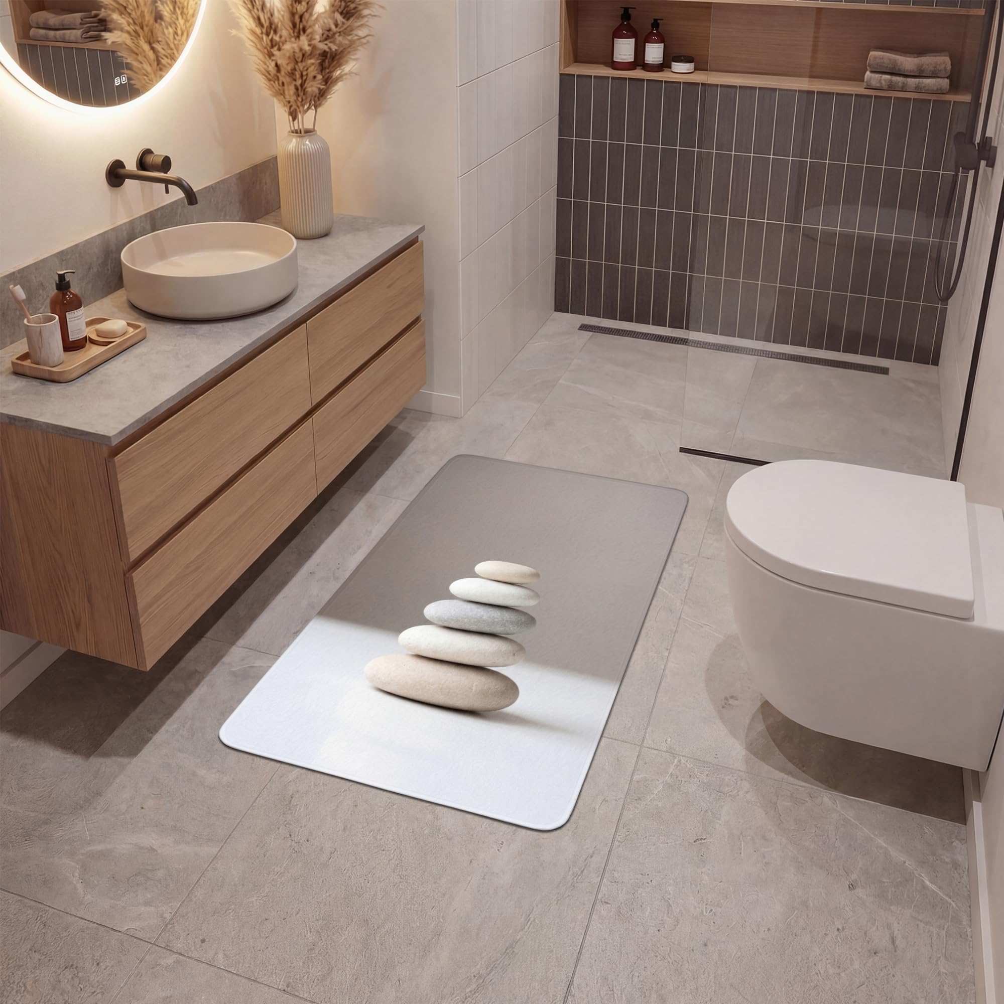 Tapis De Bain Douche Decoration Absorbant Antidérapant Lavable Non