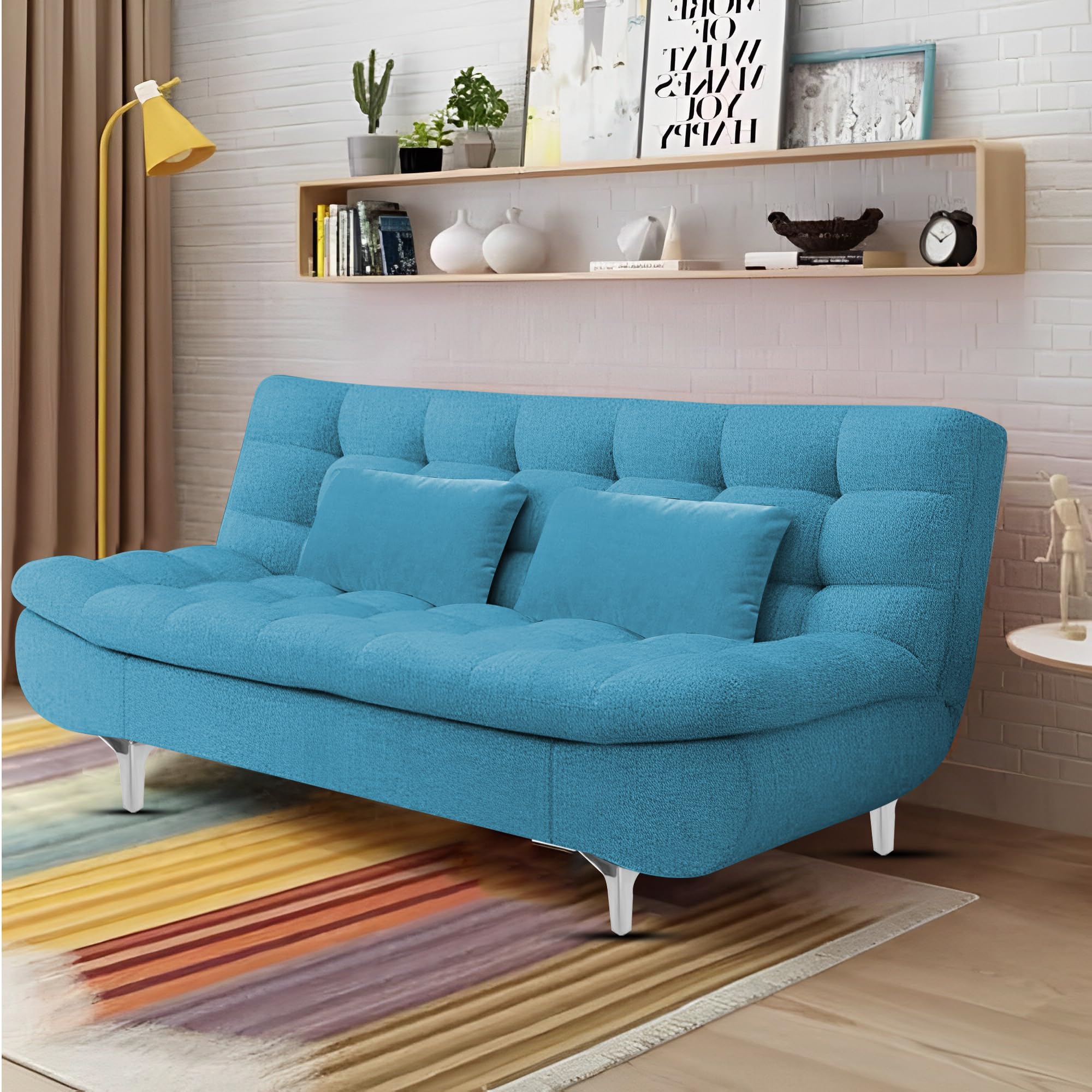 Casaliving Danny 3 Seater Sofa Cum Bed for Living Room (Turquise) Premium Fabric Sofa (B0D6KJGTDT) Amazon Price History, Amazon Price Tracker