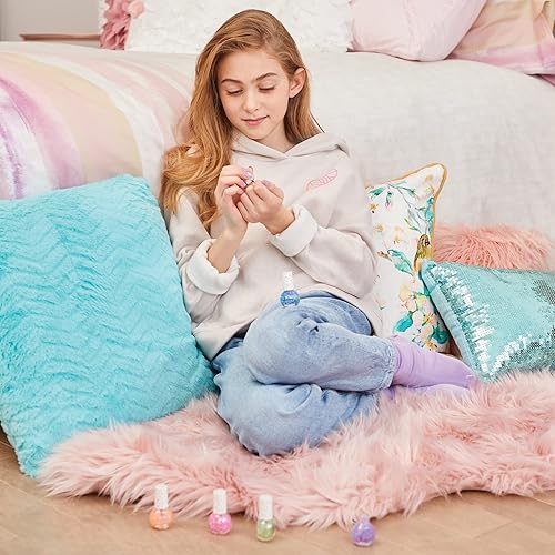 Miniatura 5 de 3C4G Juego de esmaltes de uñas de confeti para niñas y adolescentes, 5 colores divertidos y no tóxicos con confeti brillante, kit de esmalte de uñas