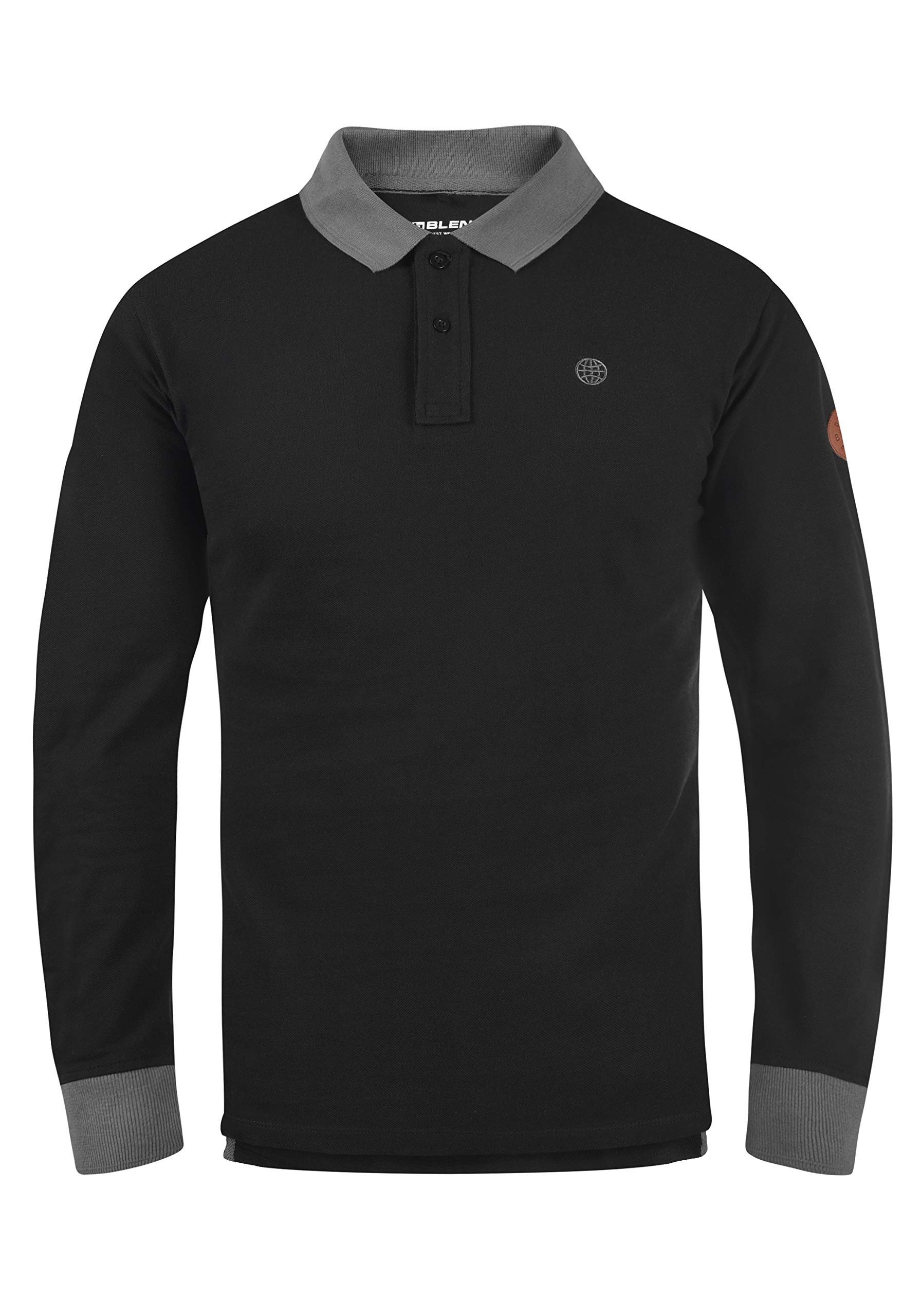 Blend BHRalle Herren Longsleeve Poloshirt Polohemd Langarmshirt Shirt mit Polokragen Rippbündchen 100% Baumwolle Regular fit
