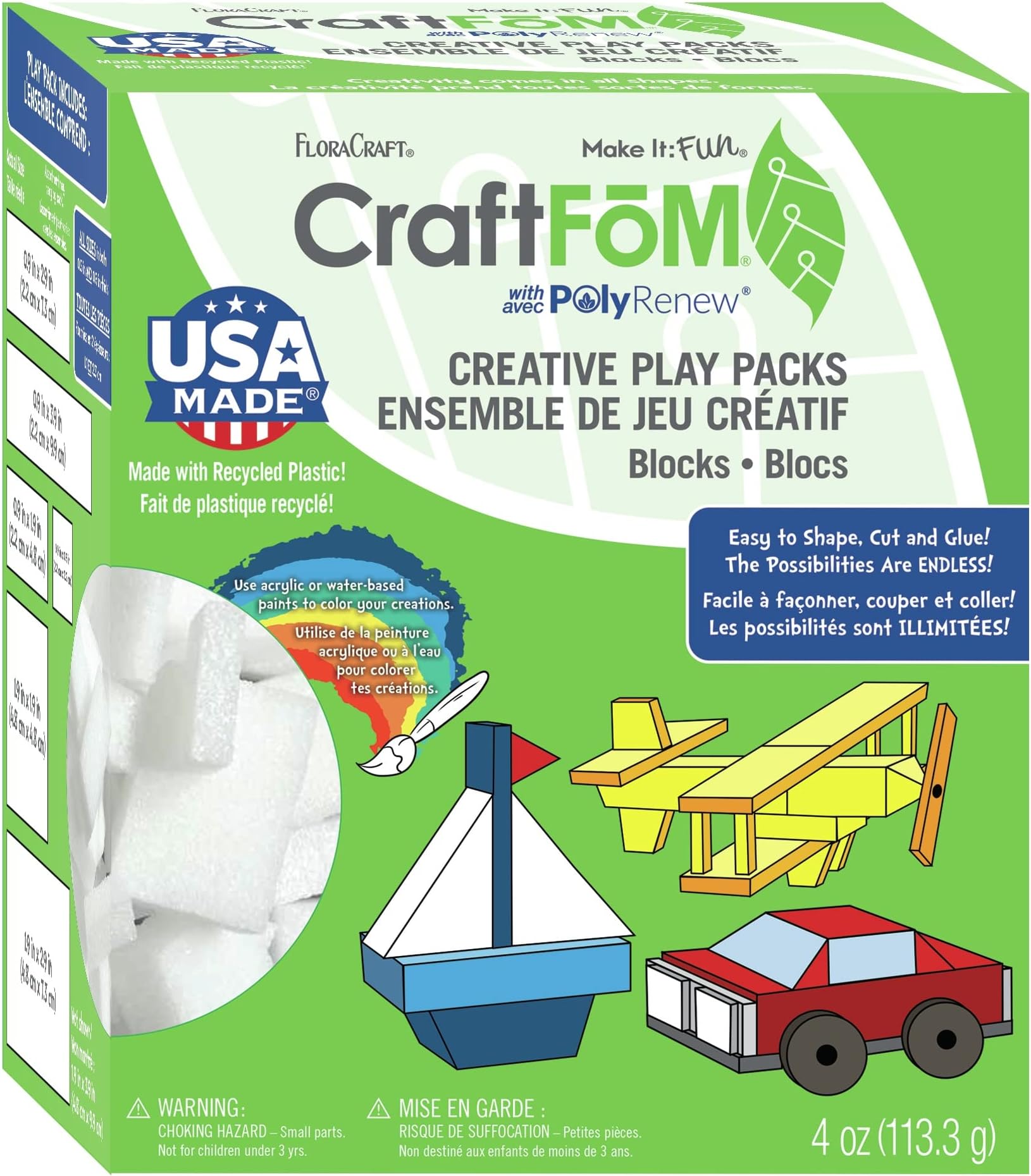 FloraCraftCORPORATION Craft Play Pack, Blocks, White