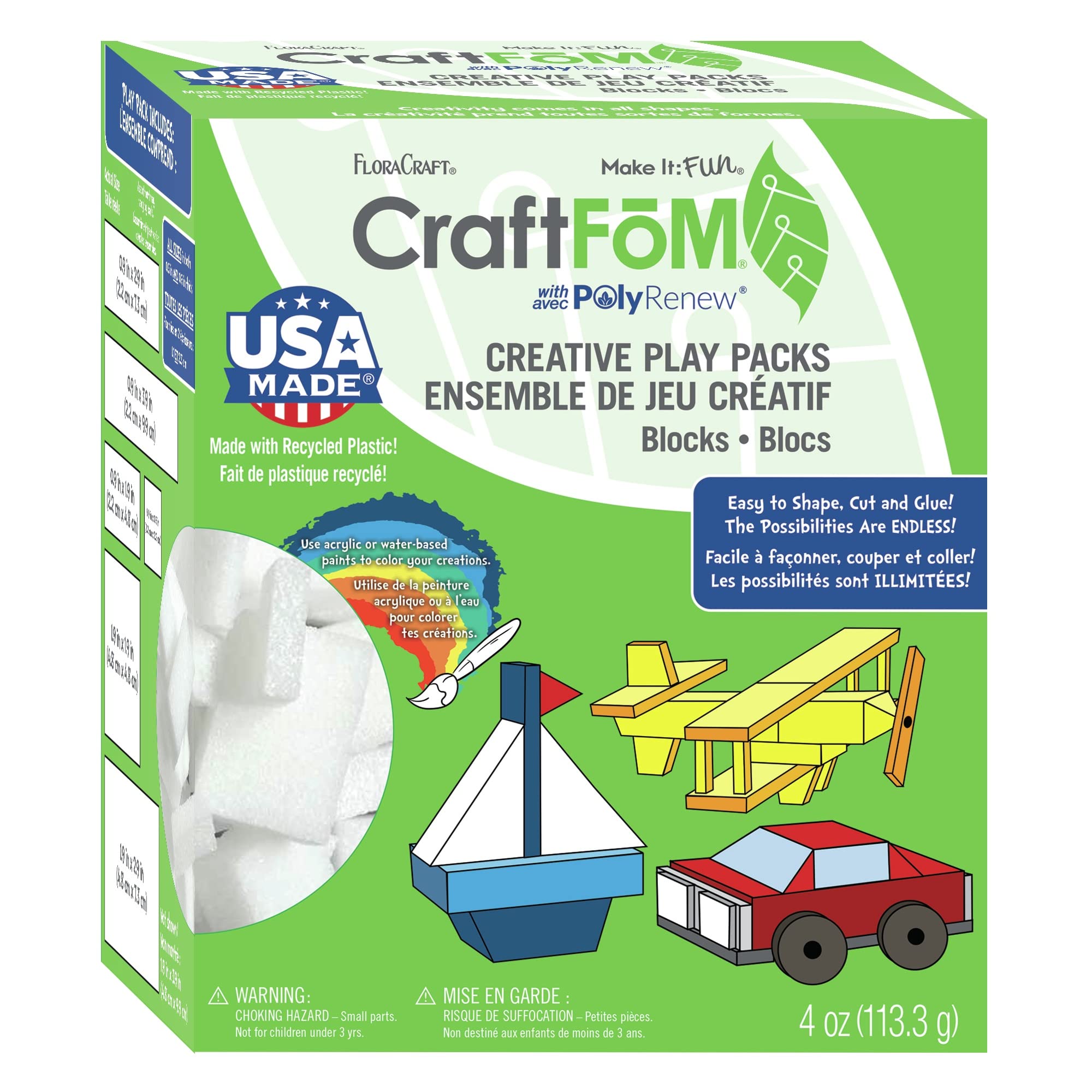 FloraCraftCORPORATION Craft Play Pack, Blocks, White