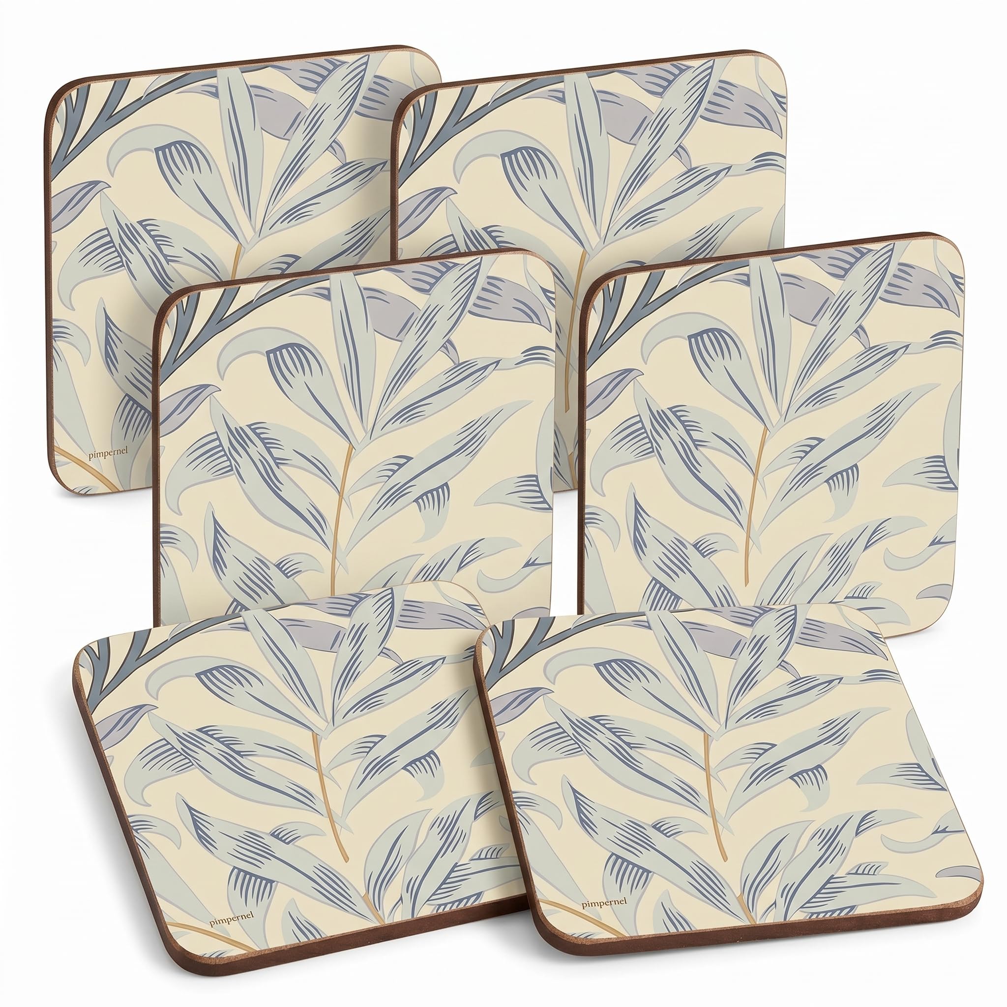 Pimpernel Willow Boughs Coasters, Set Of 6 Blue