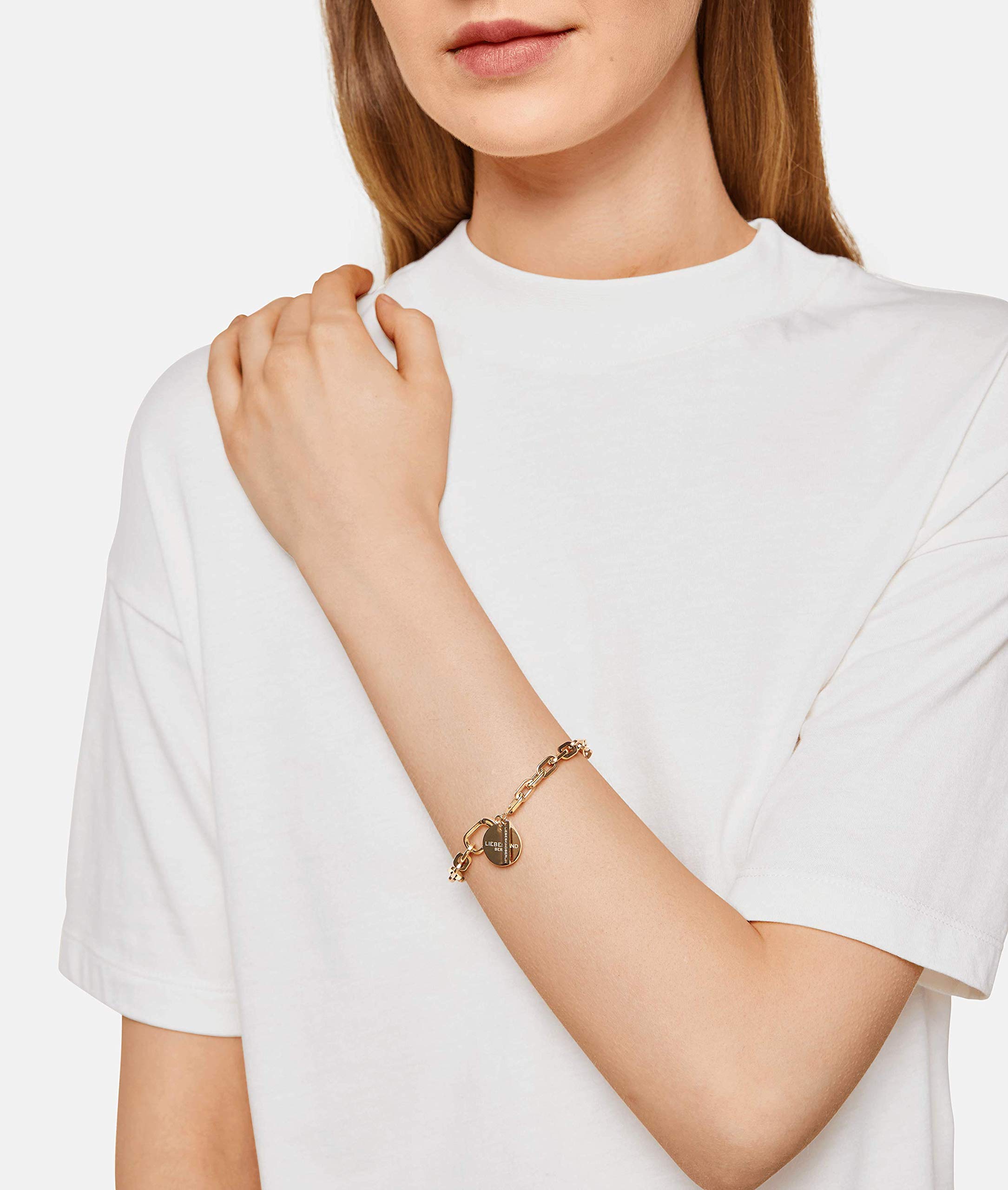 Liebeskind LJ-0417-B-21, Pulsera cadena Mujer, Oro, 16 centimeters