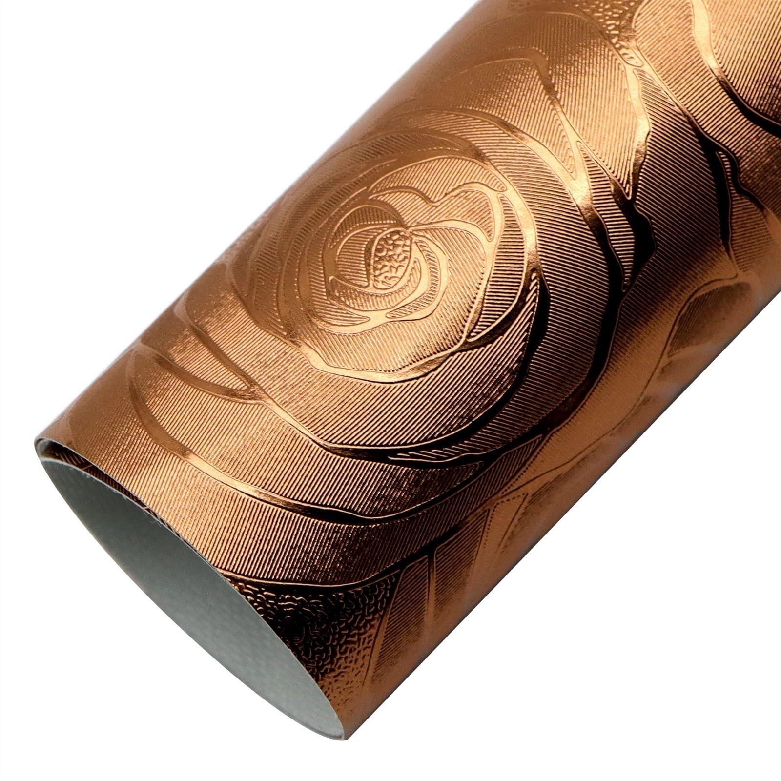JMORCO Faux Leather Sheets 20 * 33cm Or 50 * 140cm Glossy Rose Flowers Fabric Faux Leather Sheets Synthetic Leather Roll DIY Handbag Wallet Earring (Color : 4brown, Size : 30x140cm) — image 1