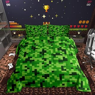 Castle Pixelated Green Castle Fairy Bedding Set