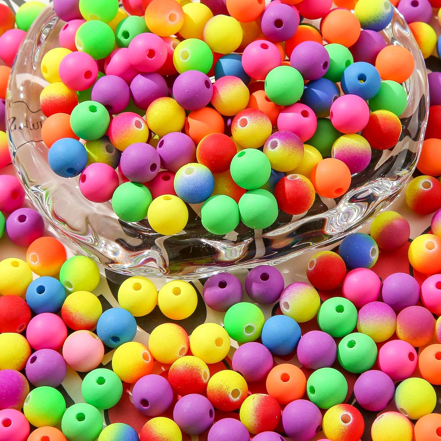 10mm Acrylic Beads 400pcs Color Acrylic Beads Assorted Colors Round Bubble Beads for DIY Craft Jewelry Necklace Making (Color) - Image 4