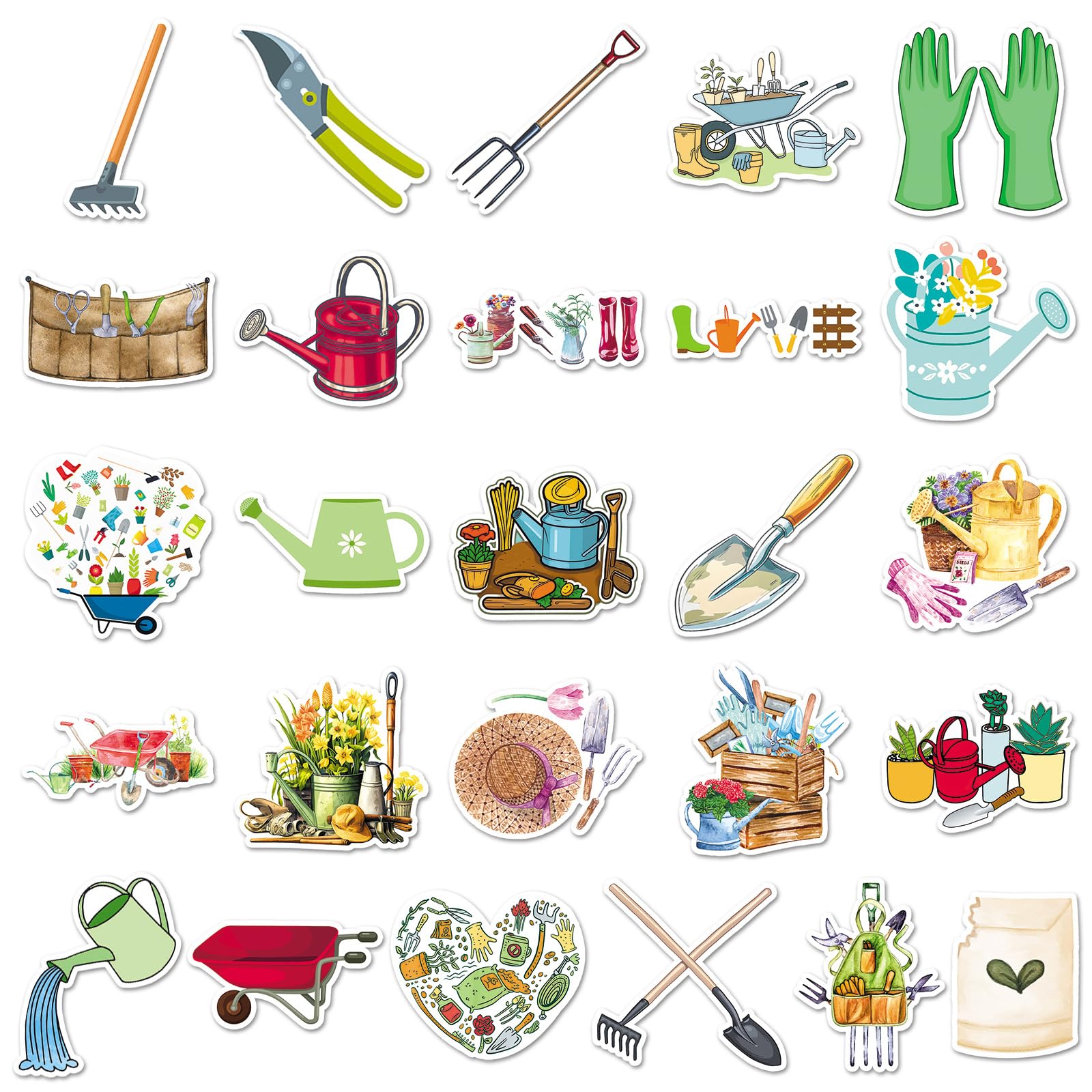 50 Pcs Gardening Vinyl Stickers,Gardening Graffiti Stickers,Vinyl Waterproof Sticker for Kids Teens Girls,for Phone Laptop Bottles Skateboard Computer Phone Luggage Guitar Gifts Sticker - Image 4