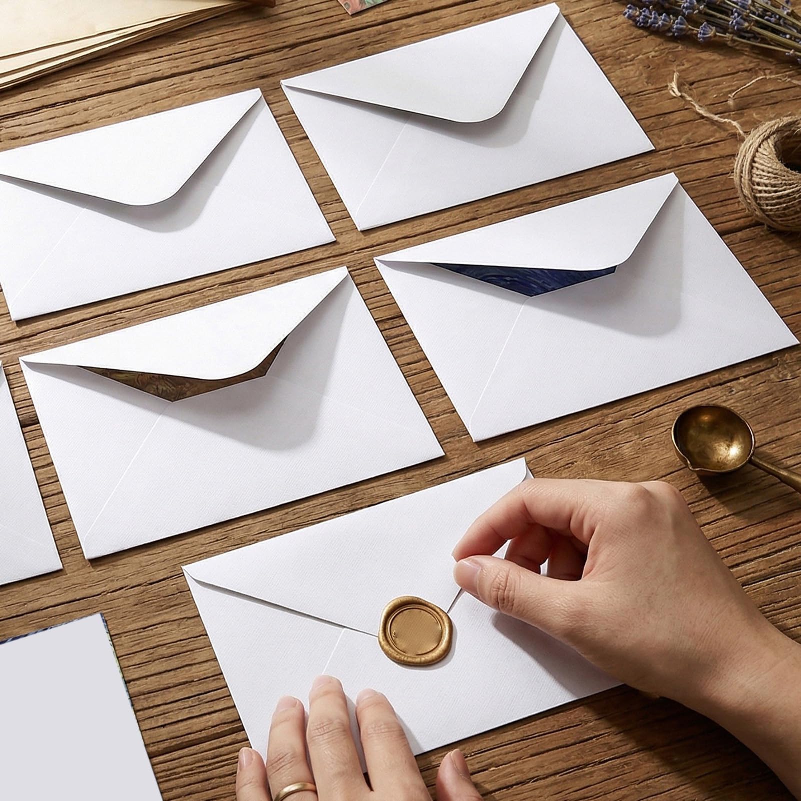 Luocute 60 Weiße Umschläge, Papierumschläge für Briefe, Dankeskarten, Geburtstage, Hochzeiten, Abschlussfeiern, mit Leerem Design Zur Individuellen Gestaltung, Größe 17 X 12 Cm (Weißer Umschlag 60