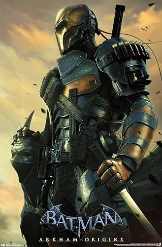 Trends International DC Comics VIdeo Game - Póster de pared de Arkham Origins Deathstroke, 22.375 x 34 pulgadas, versión premium sin marco Versión