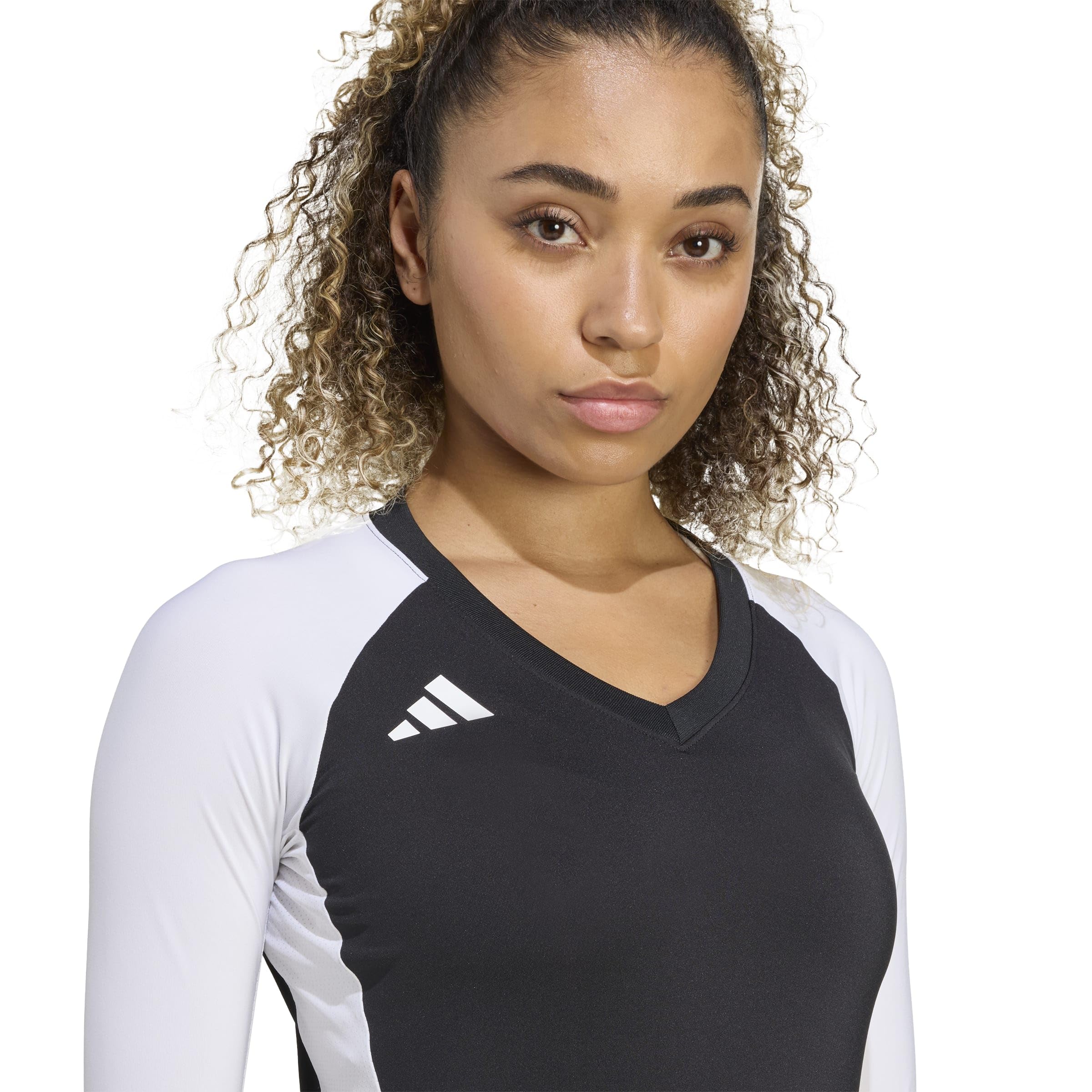 adidas Kobiety Volleyball Quickset Long Sleeve Jersey Shirt, Black, S Tall