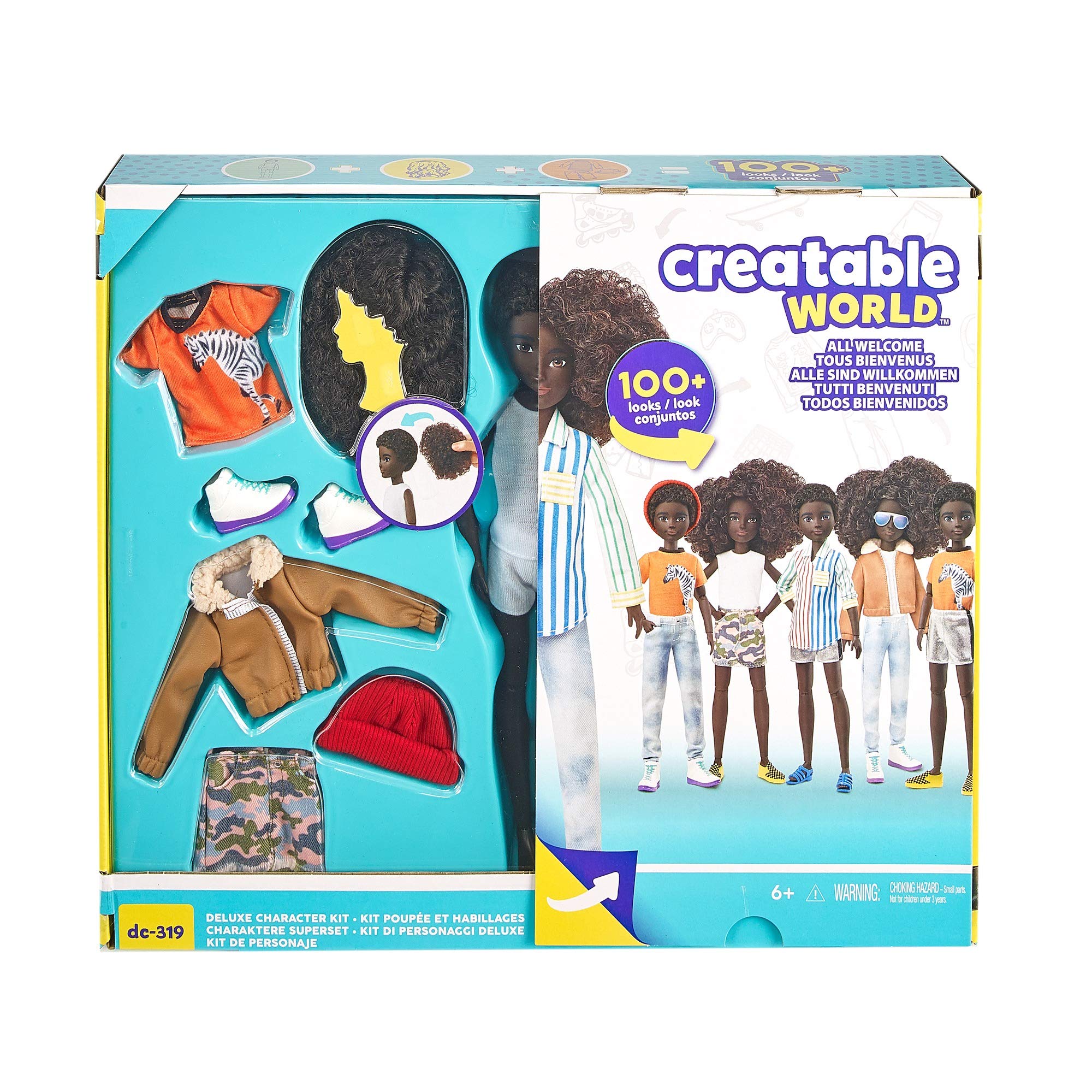 Mattel GKV49, Creatable World Deluxe Charakter Set, individuell gestaltbare Puppe DC-319 Mehrfarbig