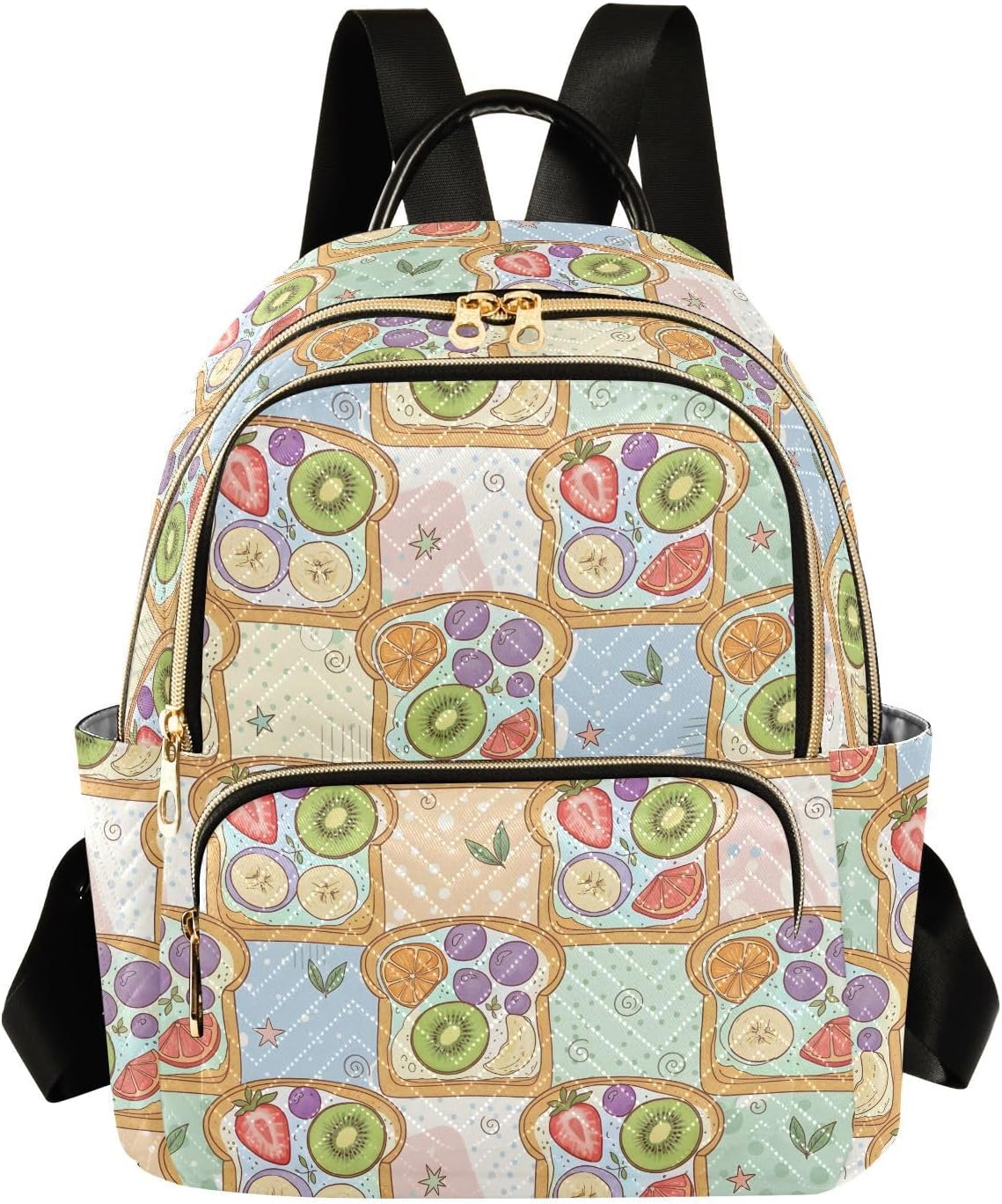 Bread Slices Fruit Cartoon Backpack Purse for Women Shoulder Bag Fashion Daypack Ladies Handbag Lightweight Travel Bag Rucksack
