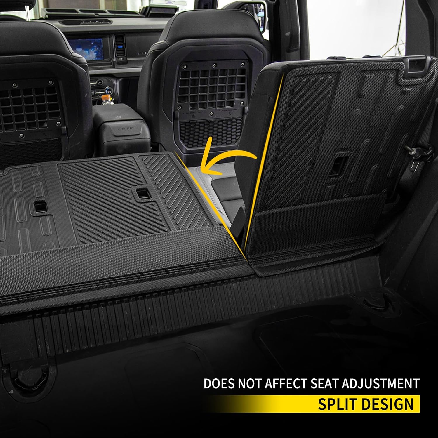 Cargo Mat Compatible with 2021 2022 2023 2024 2025 Ford Bronco Trunk Mat Back Seat Cover Protector Cargo Liner Split Seat Kick Mat for Ford Bronco Accessories 4 Door - Image 4