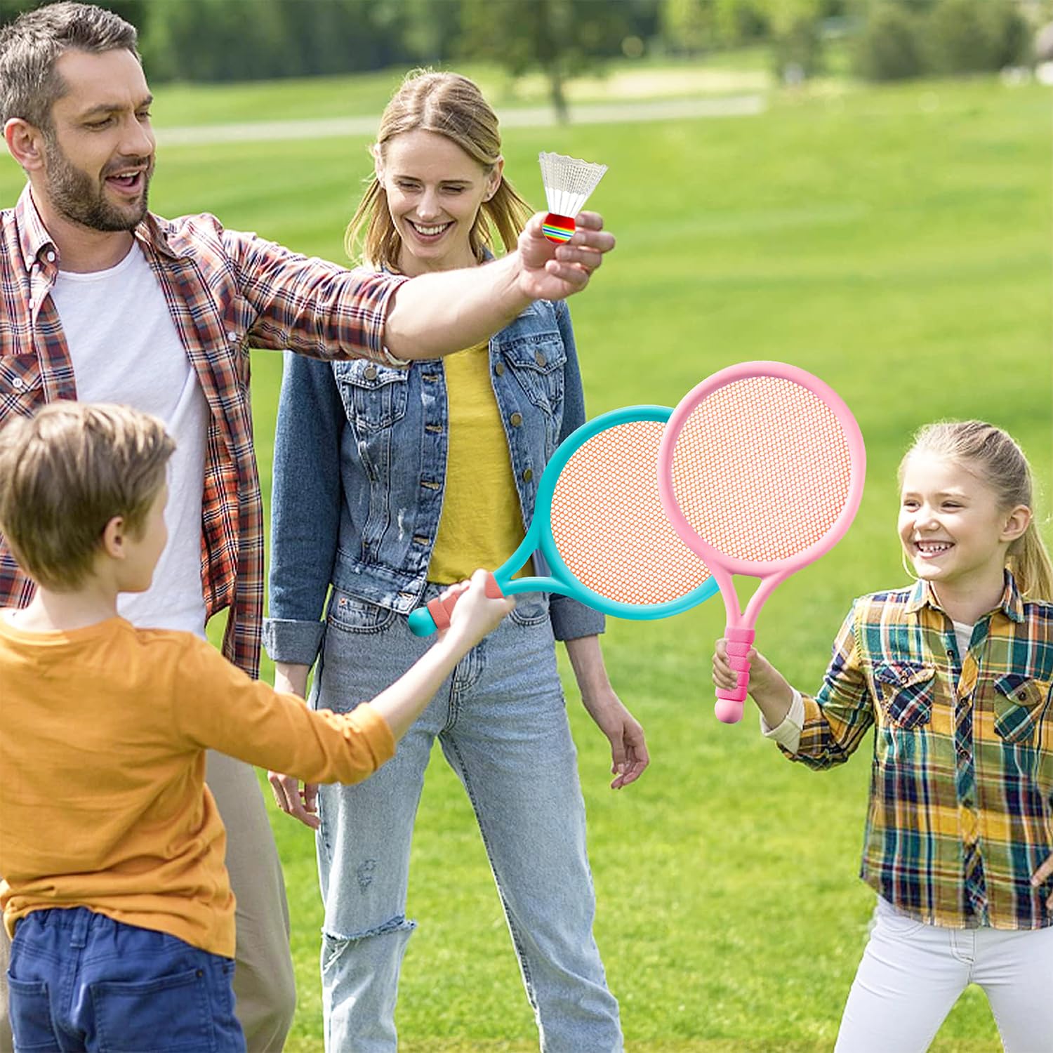 Raqueta de Tenis para Niños Interior y Exterior Azul Rosa