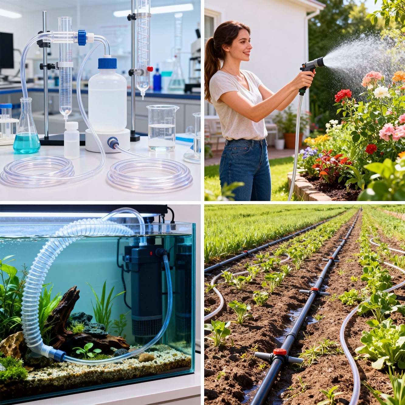 QuQuyi PVC Vinyl Tubing Lightweight Grade Plastic Tube, 1"ID X 1-1/4"OD Low Pressure Clear Vinyl Tube Hose BPA Free, 16.4FT