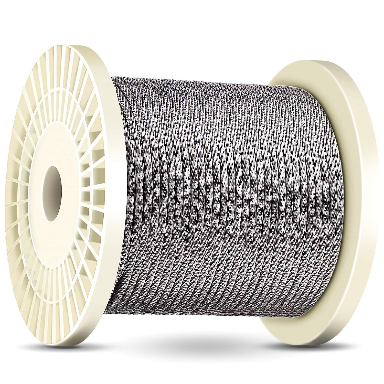 1/8 Inch T316 Marin Grade Stainless Steel Aircraft Wire Rope Cable for Railing, Decking, DIY Balustrade, 7x7 Construction, 150 Feet