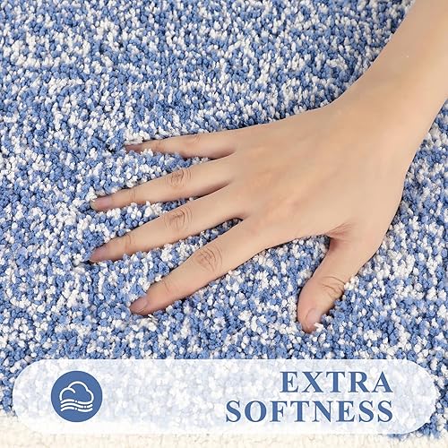 Miniatura 3 de Pauwer Juego de alfombras de baño, 3 piezas, tapetes de ducha con contorno en forma de U, tapetes de baño de felpa de microfibra absorbente,