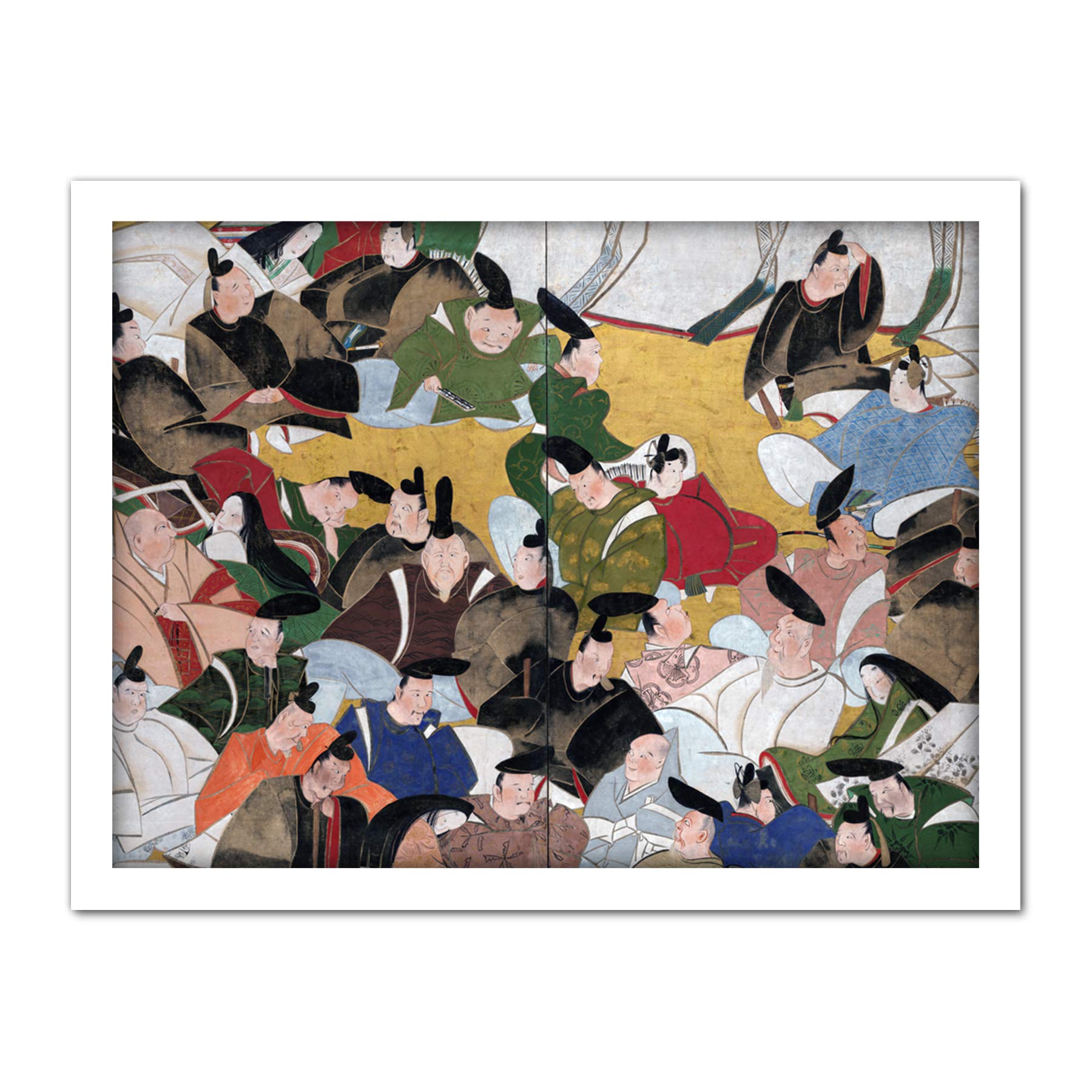 Artery8 Kagei 36 Thirty Six Immortal Japanese Poets Artwork Framed Wall Art Print 18X24 Inch