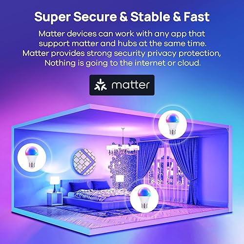 Miniatura 3 de Consciot Bombillas inteligentes, bombilla LED WiFi que cambia de color, bombillas A19 E26 RGBTW que funcionan con AlexaGoogle HomeApple HomeSiri,