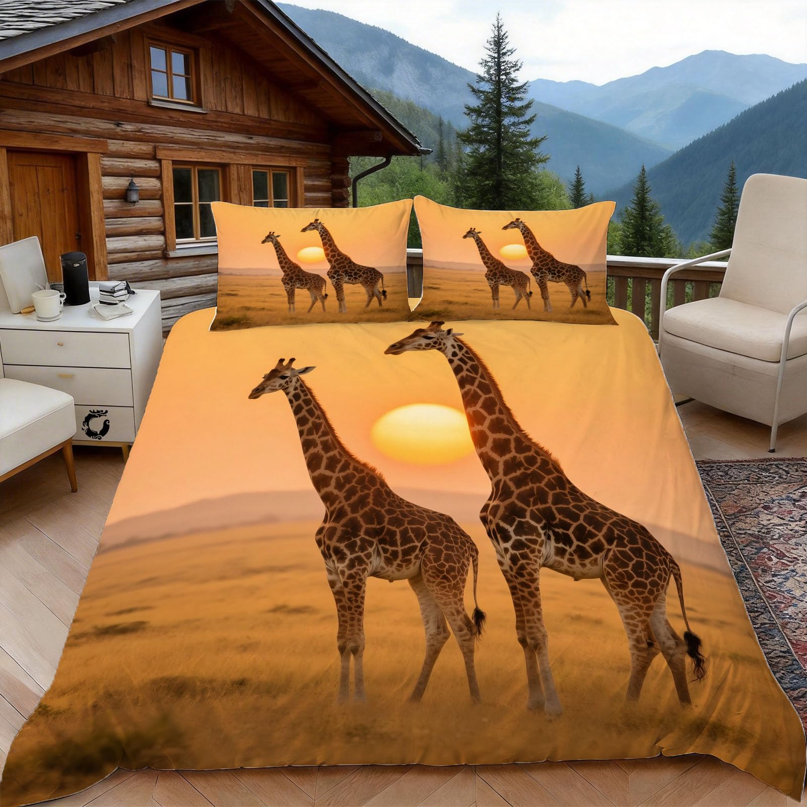 Parure de lit paysage africain 220x240 pour une décoration de chambre exotique